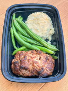 Meatloaf and Mashed Potatoes with Green Beans